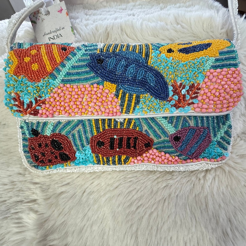 TikTok Viral Beaded Handbag Coral Reef Fish Ocean‎ Theme